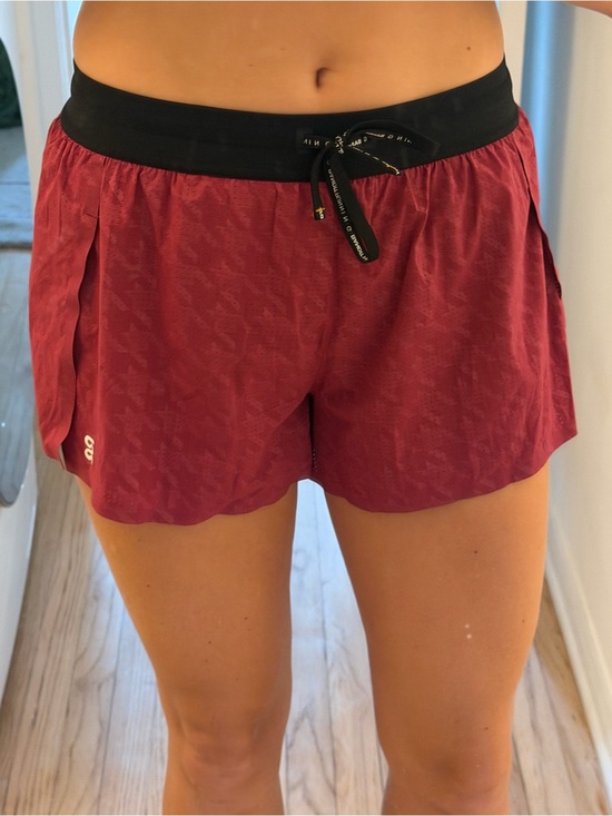 Bandit Pants - Women's Burgundy Athletic Shorts with Black Waistband